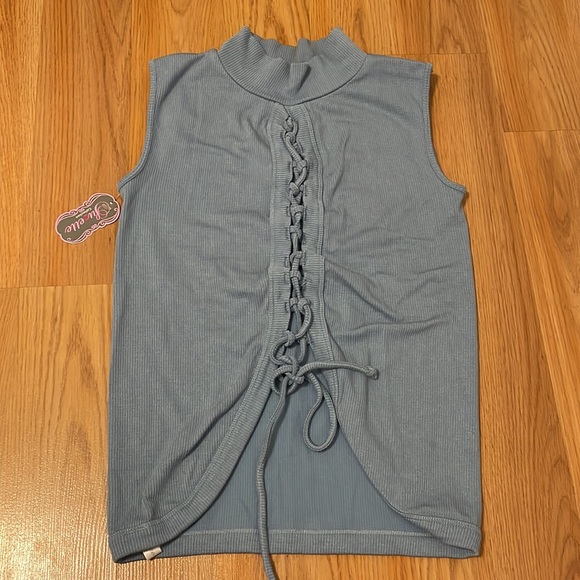 Suzette Collection Blue Tank Top— New With Tag - Picture 5 of 10
